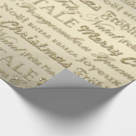Papier Cadeau Joyeux Noël Salutations Multi-Langues Or (Coin)