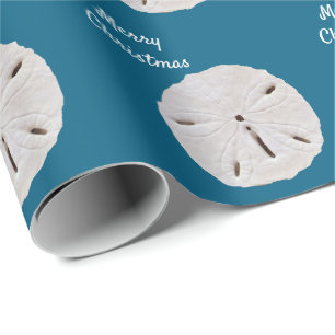 Papier Cadeau Joyeux Noël Sanddollar Ocean Blue Beach 2025
