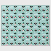 Papier Cadeau Joyeux Noël Scottie Chien Snow Fun Name Mint (Plat)