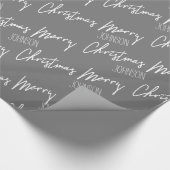 Papier Cadeau Joyeux Noël Script du nom Nordic Cousy Grey (Coin)