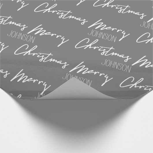 Papier Cadeau Joyeux Noël Script du nom Nordic Cousy Grey (Coin)