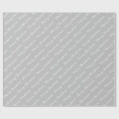 Papier Cadeau Joyeux Noël Script Gris et Blanc (Plat)