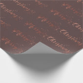 Papier Cadeau Joyeux Noël Script Rose Gold Caffe Noir (Coin)