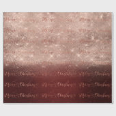 Papier Cadeau Joyeux Noël Script Rose Gold Ombre Bourgogne (Plat)