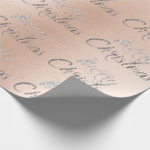 Papier Cadeau Joyeux Noël Silver Grey Parties scintillant rose R (Coin)
