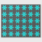 Papier Cadeau Joyeux Noël Snowflake Motifs gris bleu gris gris (Plat)