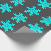 Papier Cadeau Joyeux Noël Snowflake Motifs gris bleu gris gris (Coin)