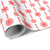 Papier Cadeau Joyeux Noël Snowflakes (Coin rond)