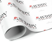 Papier Cadeau Joyeux Noël Sober et Joyeux Noël du Nouvel An (Coin rond)