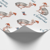 Papier Cadeau Joyeux Noël Sphynx Chat sans cheveux Santa Hat (Coin)