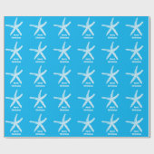 Papier Cadeau Joyeux Noël Starfish Blue Beach Couleur personnali (Plat)