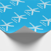 Papier Cadeau Joyeux Noël Starfish Blue Beach Couleur personnali (Coin)