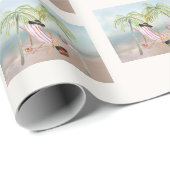 Papier Cadeau Joyeux Noël sur la plage (Coin rond)