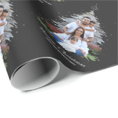 Papier Cadeau Joyeux Noël tendance Silhouette Photo Grey (Coin rond)