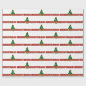 Papier Cadeau Joyeux Noël Texte et Arbre moderne Vacances (Plat)