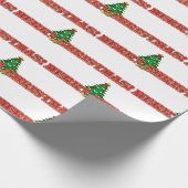 Papier Cadeau Joyeux Noël Texte et Arbre moderne Vacances (Coin)