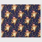 Papier Cadeau Joyeux Noël Tiger Père Noël papier enveloppant (Plat)