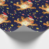 Papier Cadeau Joyeux Noël Tiger Père Noël papier enveloppant (Coin)