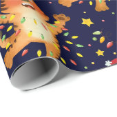 Papier Cadeau Joyeux Noël Tiger Père Noël papier enveloppant (Coin rond)