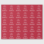 Papier Cadeau Joyeux Noël typographie rouge Script (Plat)