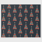 Papier Cadeau Joyeux Noël vacances art abstrait sapin de Noël (Plat)