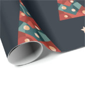 Papier Cadeau Joyeux Noël vacances art abstrait sapin de Noël (Coin rond)