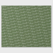 Papier Cadeau Joyeux Noël vert moderne (Plat)