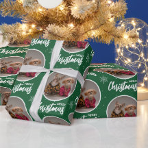 Joyeux Noël vert personnalisé avec une photo en ce