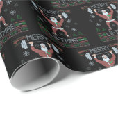 Papier Cadeau Joyeux Noël Vilain Gymnase de Noël (Coin rond)