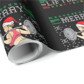 Papier Cadeau Joyeux Noël Vilain Sweat Miss Père Noël Gy (Coin rond)