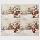 Papier Cadeau Joyeux Noël vintage (Plat)