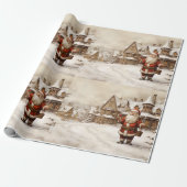 Papier Cadeau Joyeux Noël vintage (Déroulé)