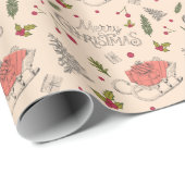 Papier Cadeau Joyeux Noël vintage (Coin rond)