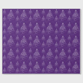 Papier Cadeau Joyeux Noël violet (Plat)