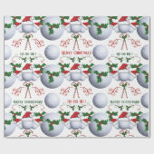 Papier Cadeau Joyeux Noël Volly Ball Père Noël (Plat)