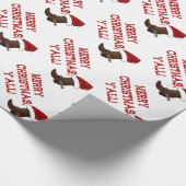 Papier Cadeau Joyeux Noël vous - botte de Père Noël (dos de (Coin)