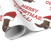 Papier Cadeau Joyeux Noël vous - botte de Père Noël (dos de (Coin rond)