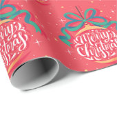 Papier Cadeau Joyeux Noël Whimsical | Noël (Coin rond)