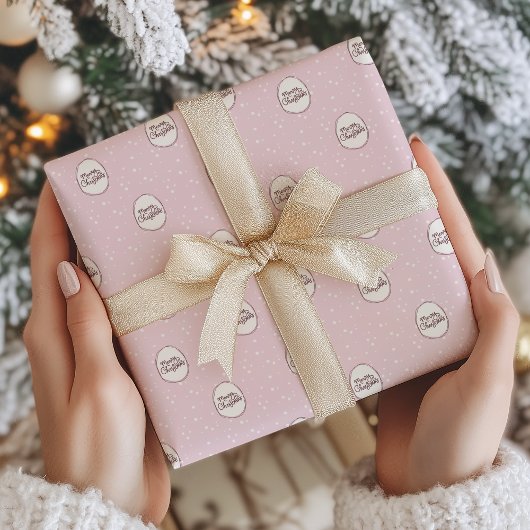 Papier Cadeau Joyeux Noël Whimsical Rose à main