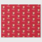 Papier Cadeau Joyeux Noël Wreath Père Noël Puppy Fun Happy (Plat)