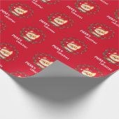 Papier Cadeau Joyeux Noël Wreath Père Noël Puppy Fun Happy (Coin)