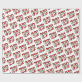 Papier Cadeau Joyeux Noël Y’All Parties scintillant Rouge Vert M (Plat)