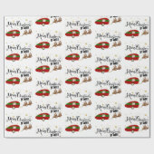 Papier Cadeau Joyeux Noël Y'All Père Noël Camper Holiday (Plat)