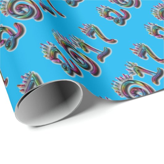 Papier Cadeau Joyeux Nouvel An 2017 Chiffres de Typographie Arc- (Coin rond)