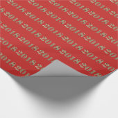 Papier Cadeau Joyeux Nouvel An 2018 Chiffres Rouge et Or Chic (Coin)