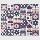 Papier Cadeau Joyeux Nouvel An Gras Géométrique (Plat)