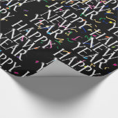 Papier Cadeau Joyeux Nouvel An sur Confetti (Coin)