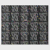 Papier Cadeau Joyeux Nouvel An sur Confetti (Plat)