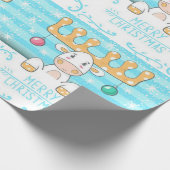 Papier Cadeau Joyeux orignal blanc Noël (Coin)