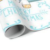 Papier Cadeau Joyeux orignal blanc Noël (Coin rond)